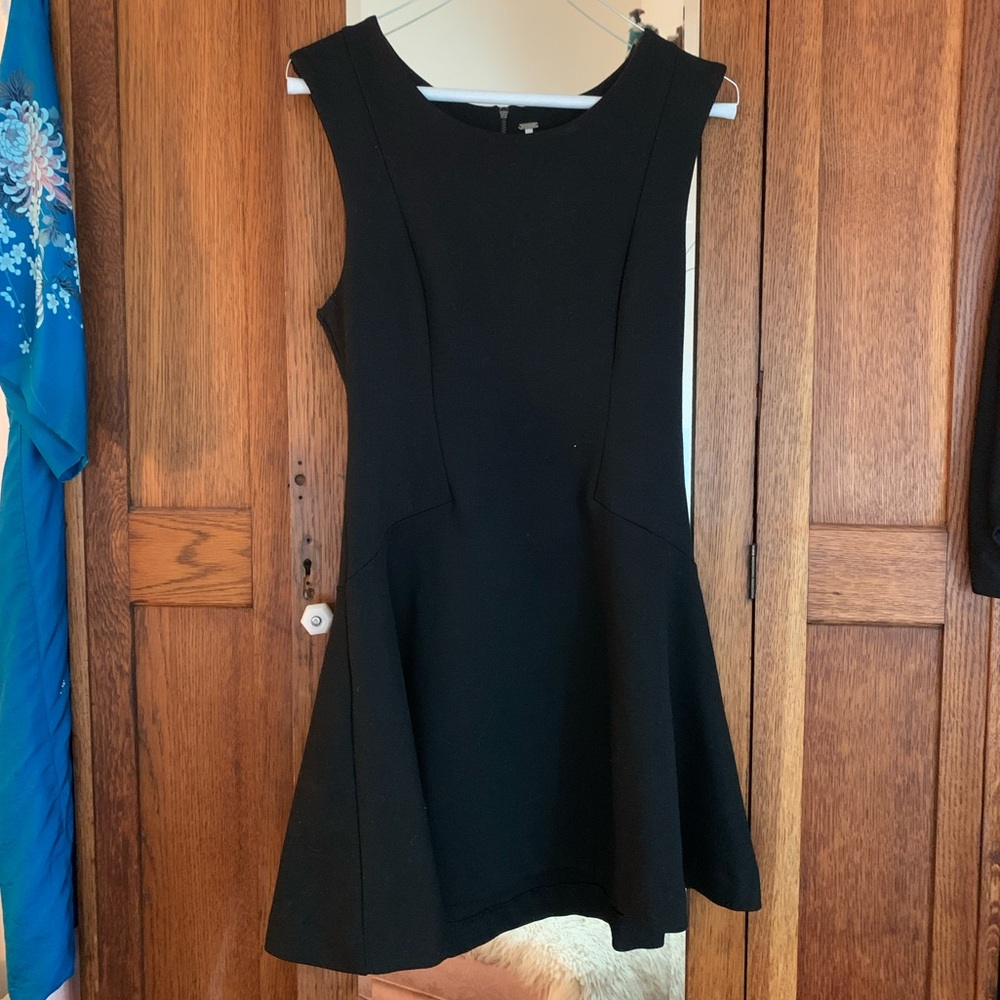 Free People Black back zip dress